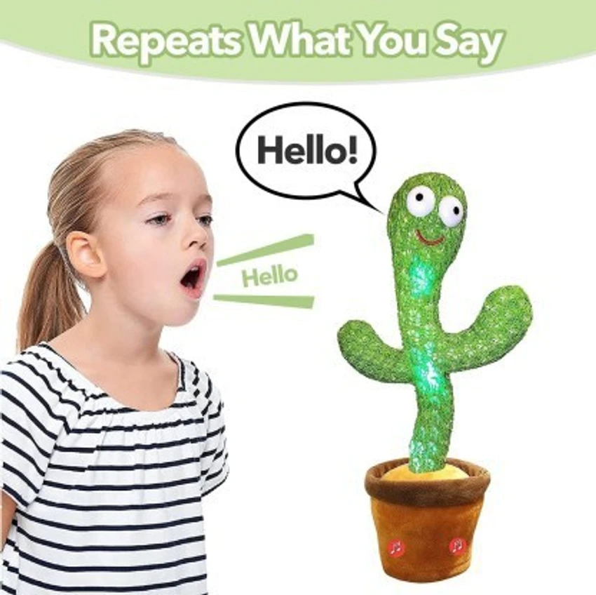 Dancing Cactus Repeat Talking Toy Song Speaker